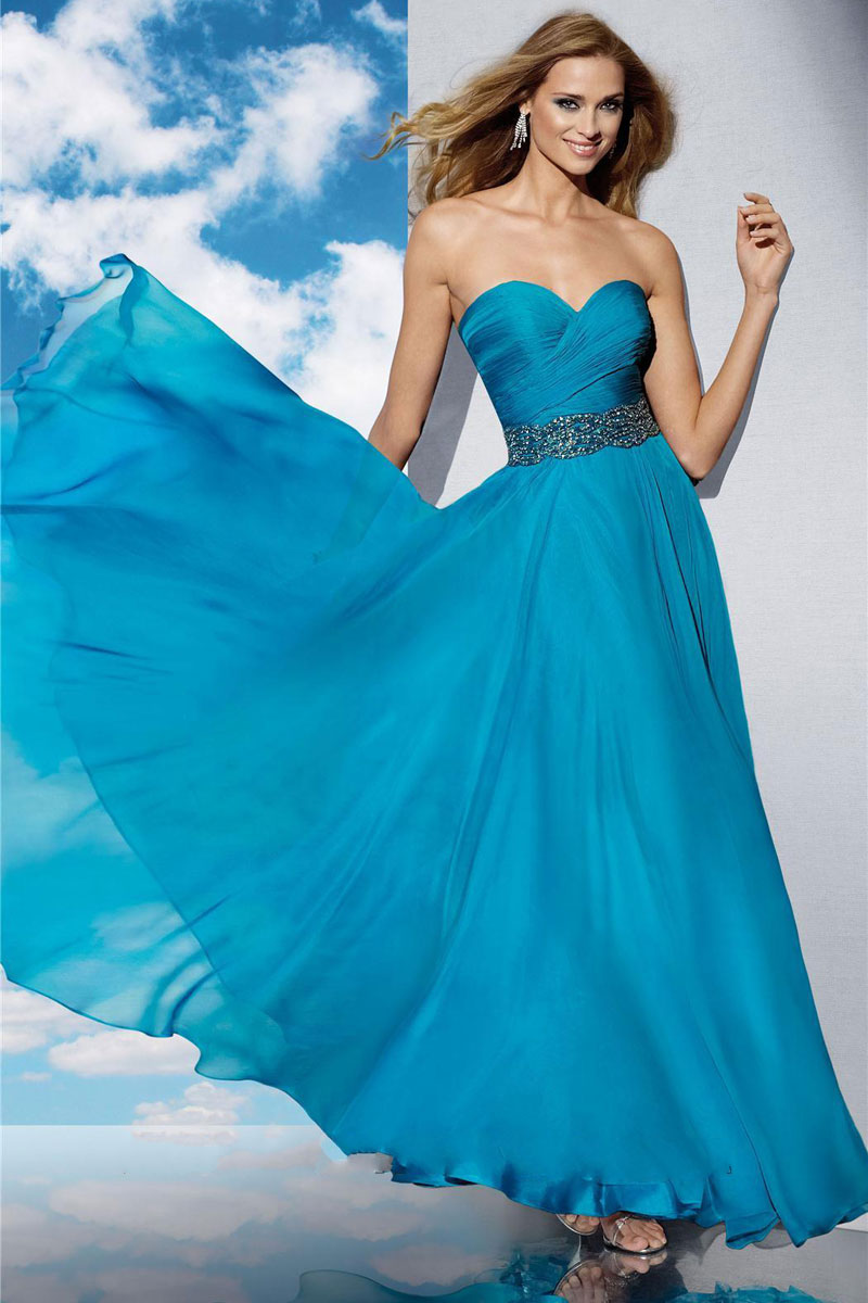 A-line Beading,ruching Zipper Long Empire Prom Dress#CD4068